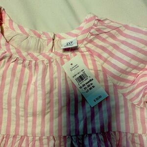 Pink stripe seersucker baby dress size 18-24 mo NWT